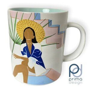 Prima Design Mexican Woman Boho Mug Light Green  Inside